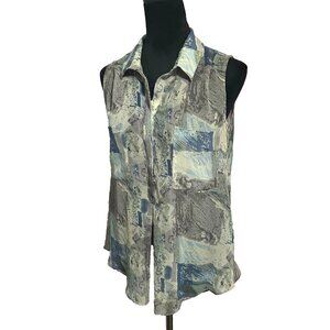 BCBG Maxaziria womans sleeveless blouse sheer size small
